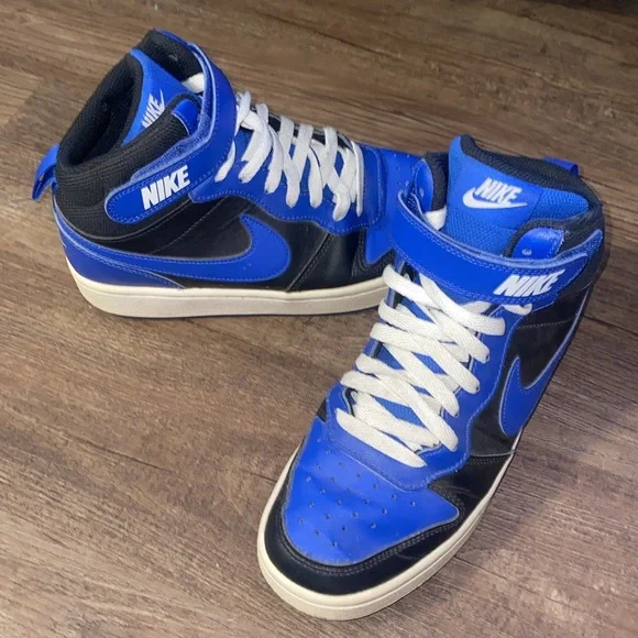 Nike Court Borough Mid 2 Boys Size 6Y/M 7.5W Blue Athletic Shoes Sneakers - Picture 3 of 8